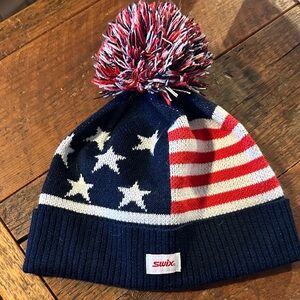Swix Knit Beanie - Red, White, and Blue